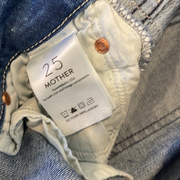 Mother The Looker Ankle Fray Thunderstruck Racer Pink Stripe Skinny Jeans 25 - Picture 8 of 10